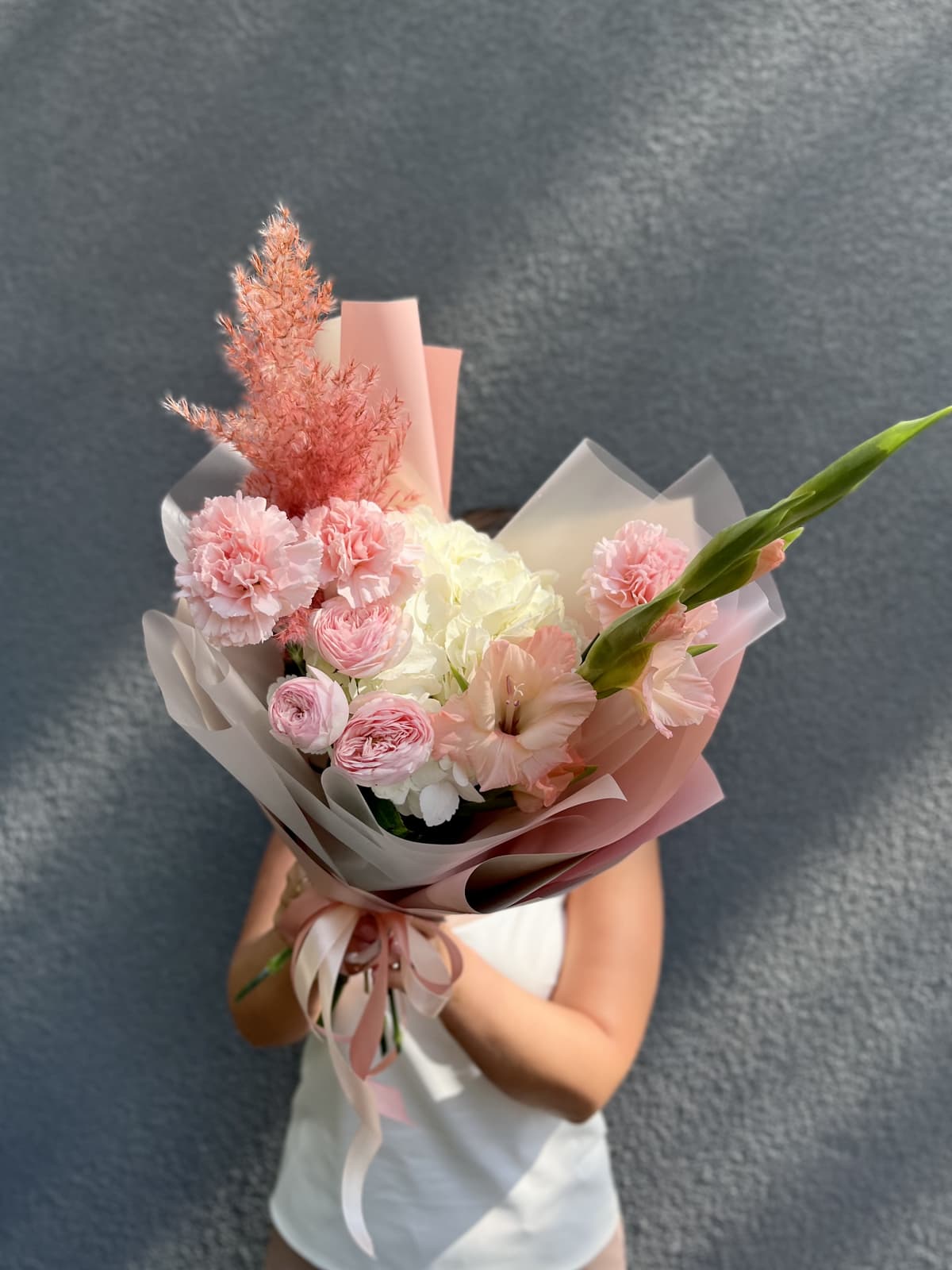 Букет с Гладиолусом и Кортадерией