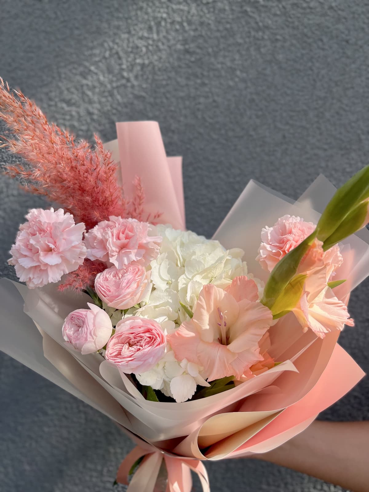 Букет с Гладиолусом и Кортадерией