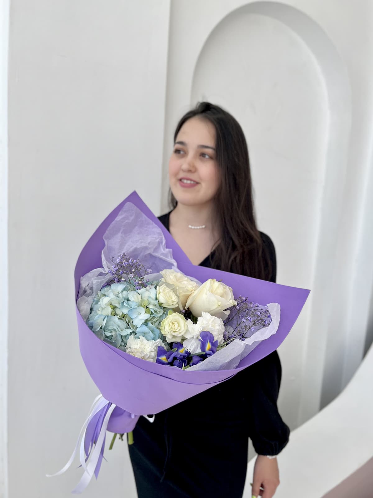 Букет с Гортензией и Ирисами