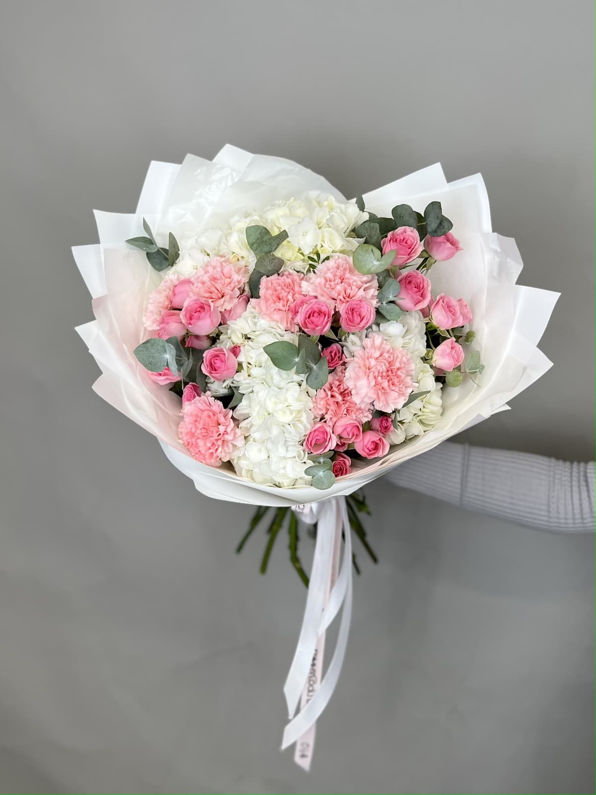 Оригинальный букет "Сияние" розовый L