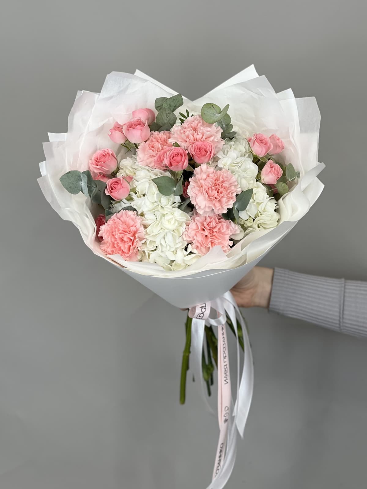 Оригинальный букет "Сияние" розовый M