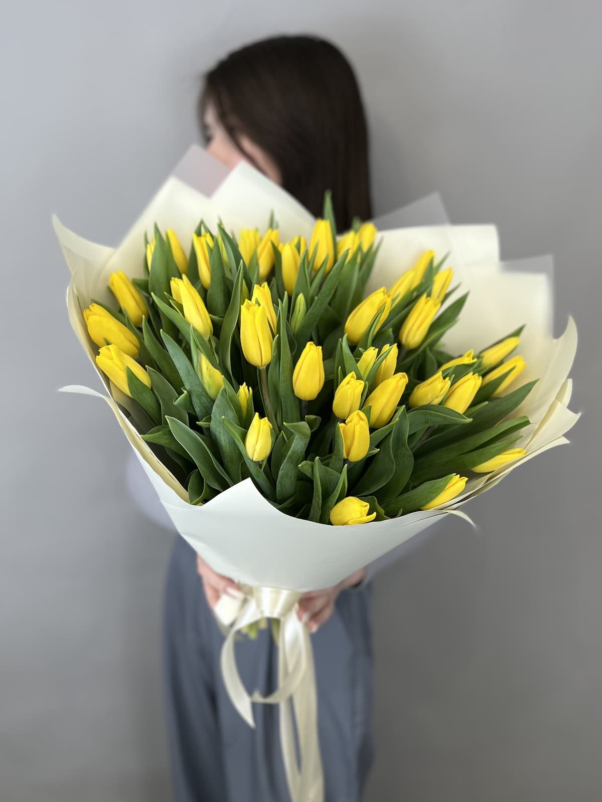 Букет из 51 желтого тюльпана "Gold" L