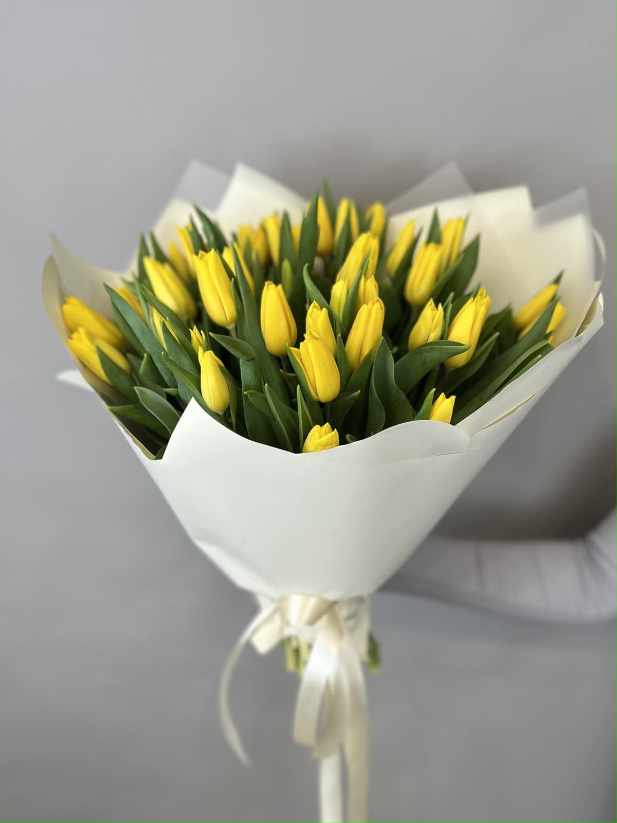 Букет из 51 желтого тюльпана "Золото" (51)