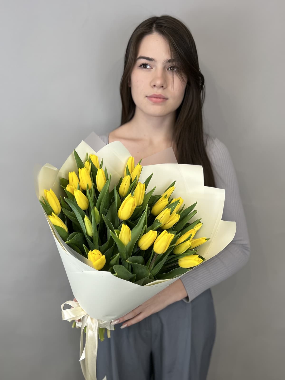 Букет из 35 желтых тюльпанов "Золото" (35)