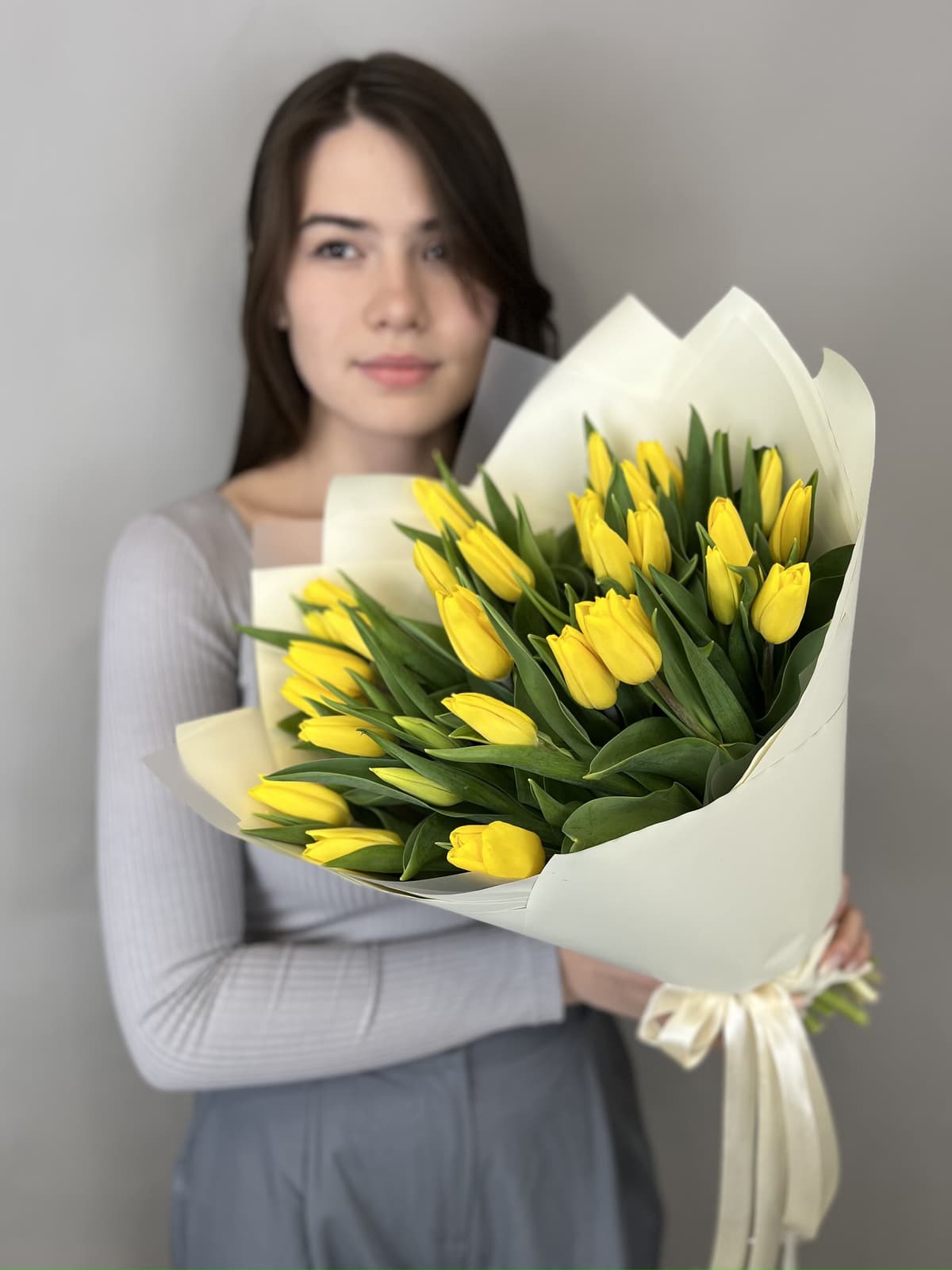 Букет из 35 желтых тюльпанов "Золото" (35)