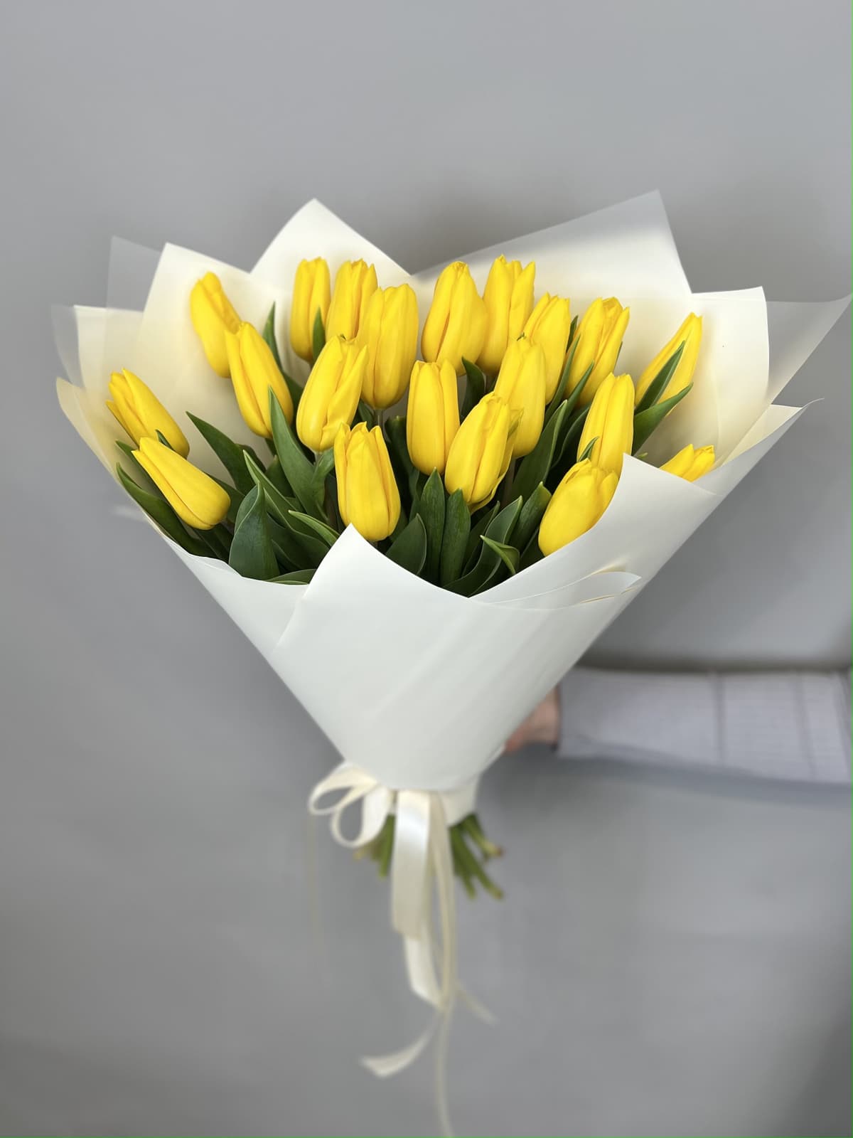Букет из 21 желтого тюльпана "Золото" (21)