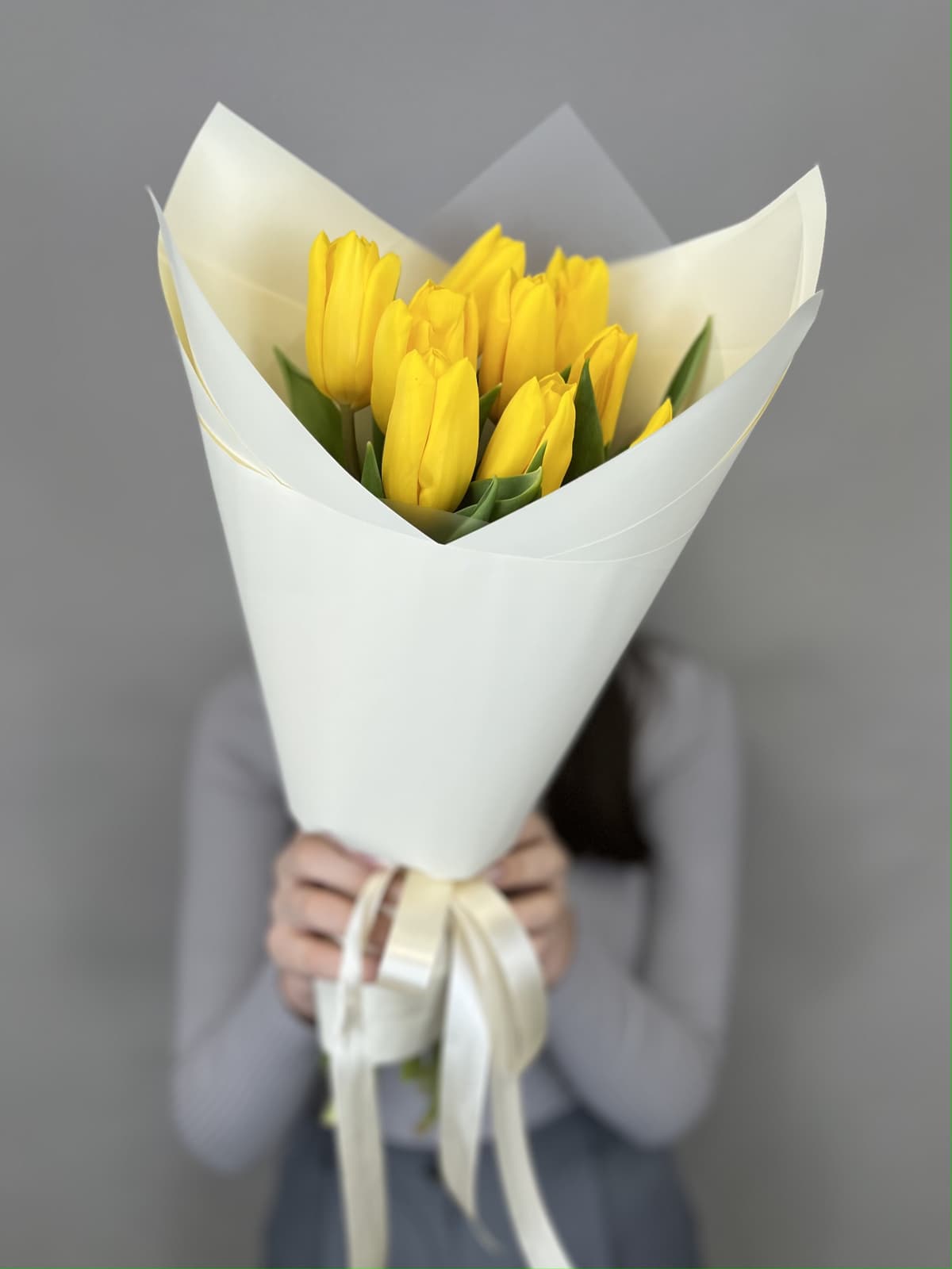 Букет из 9 желтых тюльпанов "Золото" (9)