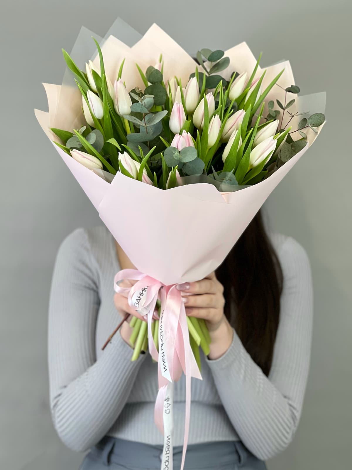 Свежий букет тюльпанов "Розовый" (25)