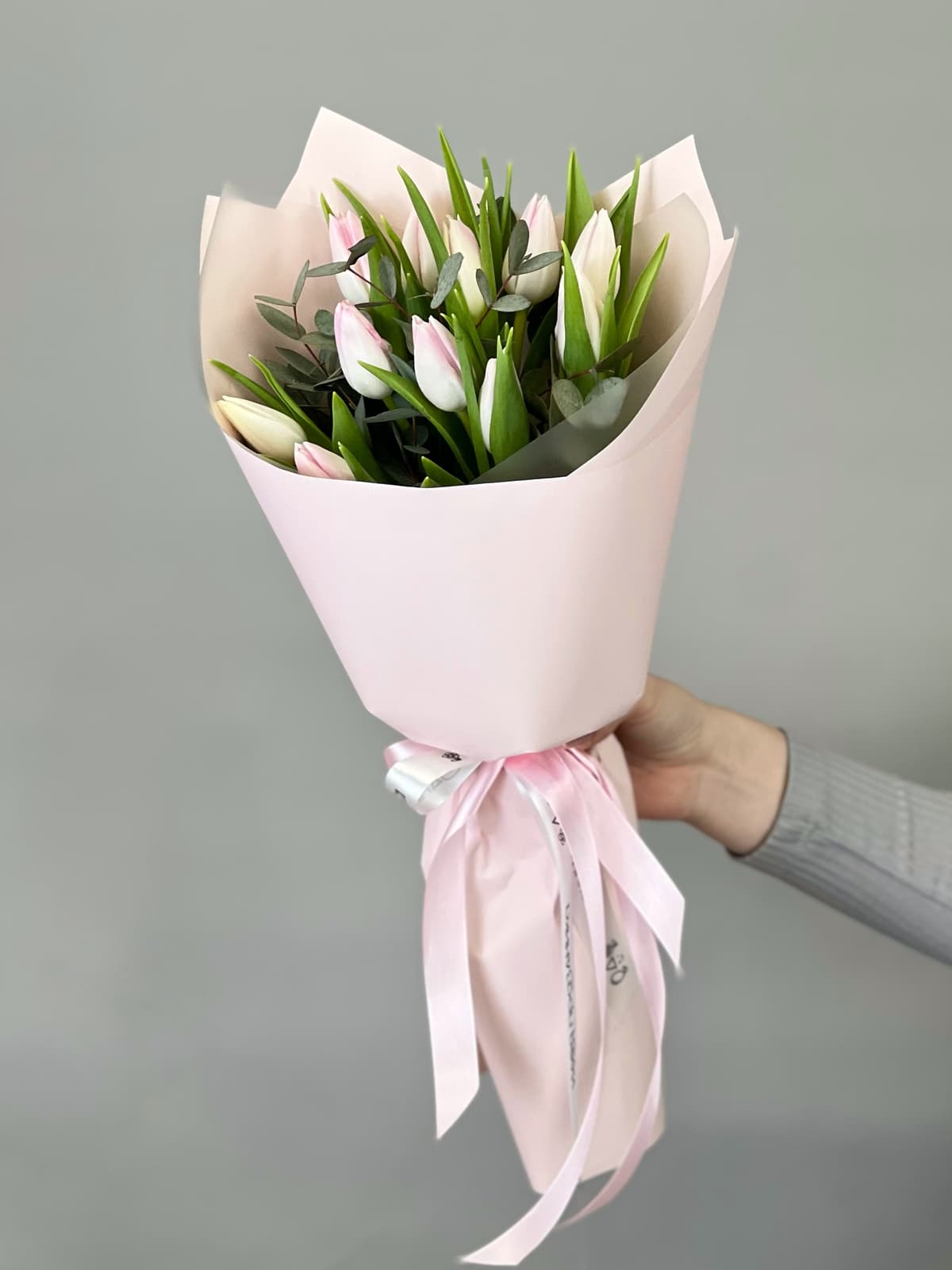 Стильный букет тюльпанов "Розовый" (11)