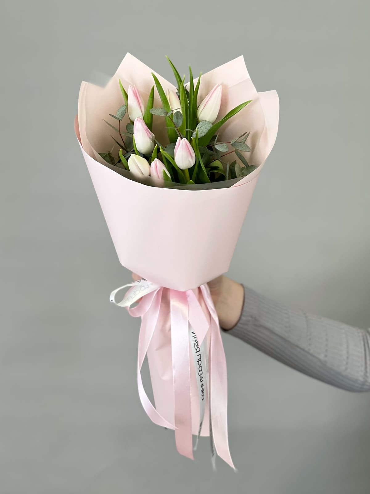 Свежий букет тюльпанов "Розовый" (7)