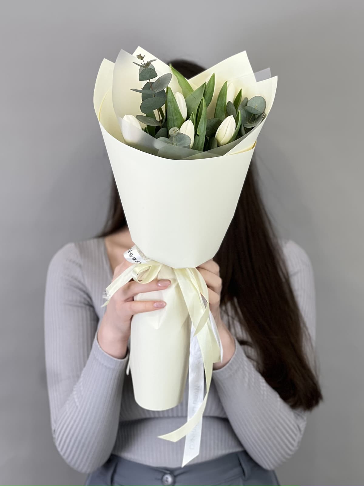 Популярный букет тюльпанов "Snowy" XXS