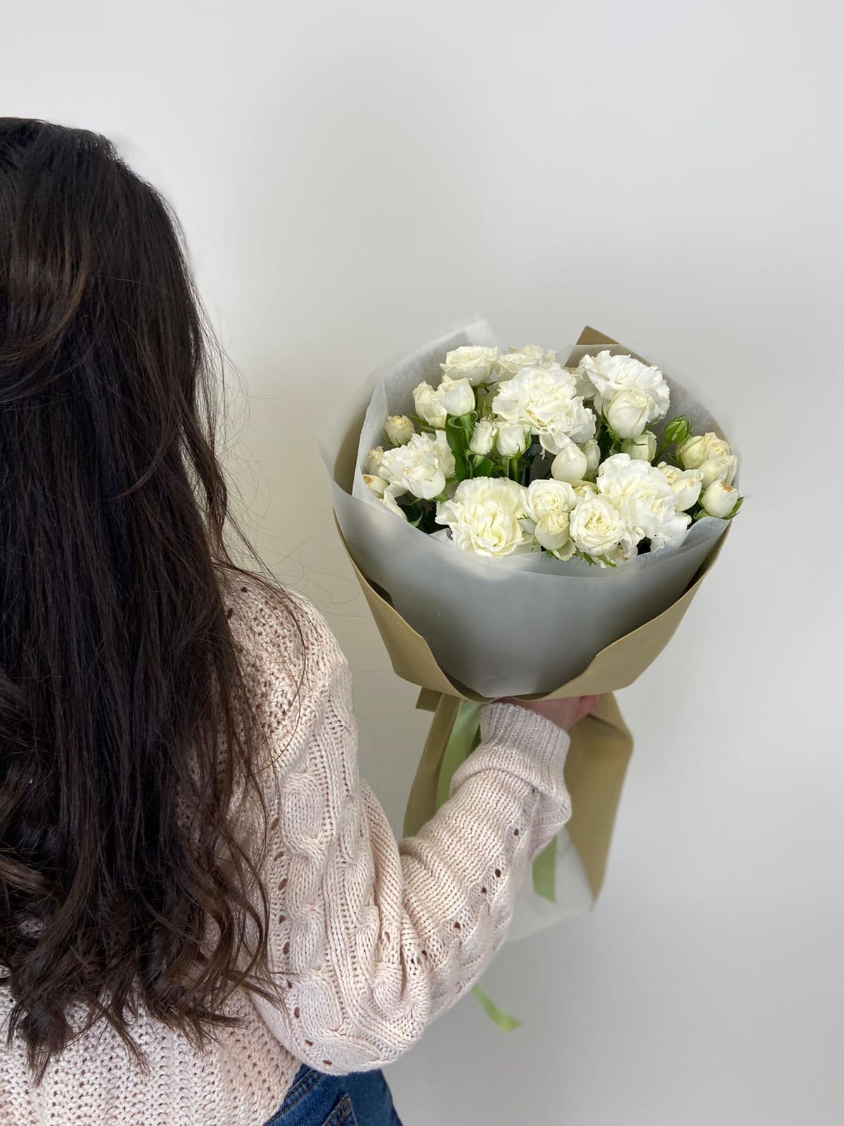 Дуо букет из Гвоздик и Роз