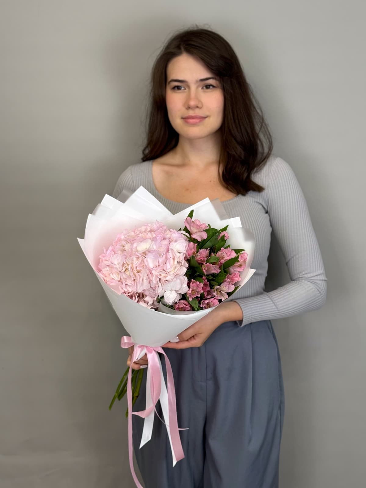 Дуо букет цветов "Легкость" розовый