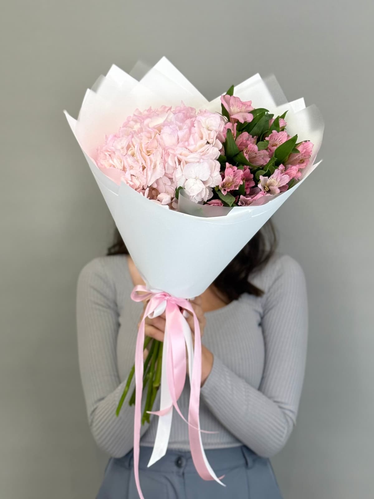 Дуо букет цветов "Легкость" розовый