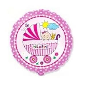 Ф 18" Коляска и малыш девочка/FM/ Ф 18" Коляска и малыш девочка/FM/