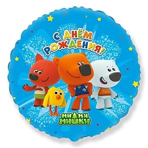 Ф 18" Круг Ми-Ми-Мишки Друзья С Днем рождения/FM