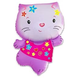 Ф ФИГУРА/11 Котенок розовый с цветами/FM/ 88 см
