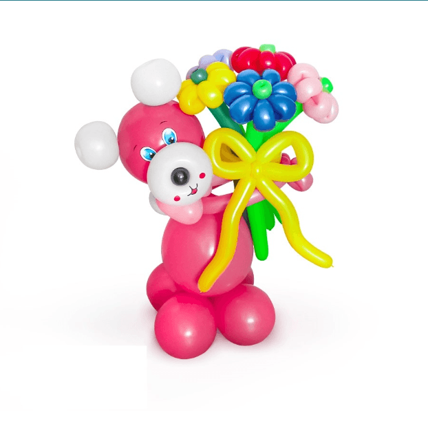 Фигура Мишка с букетом 2