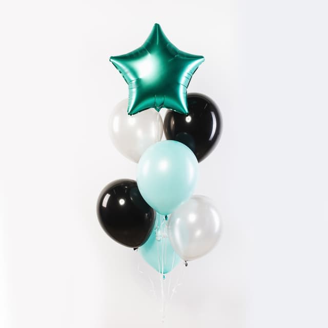 Фонтан из шаров "Бирюзовая звезда" Фонтан из шаров "Бирюзовая звезда"