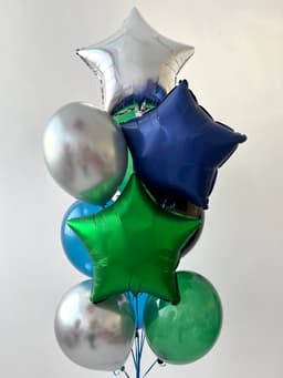 Фонтан из шаров «Зеленый и синий»