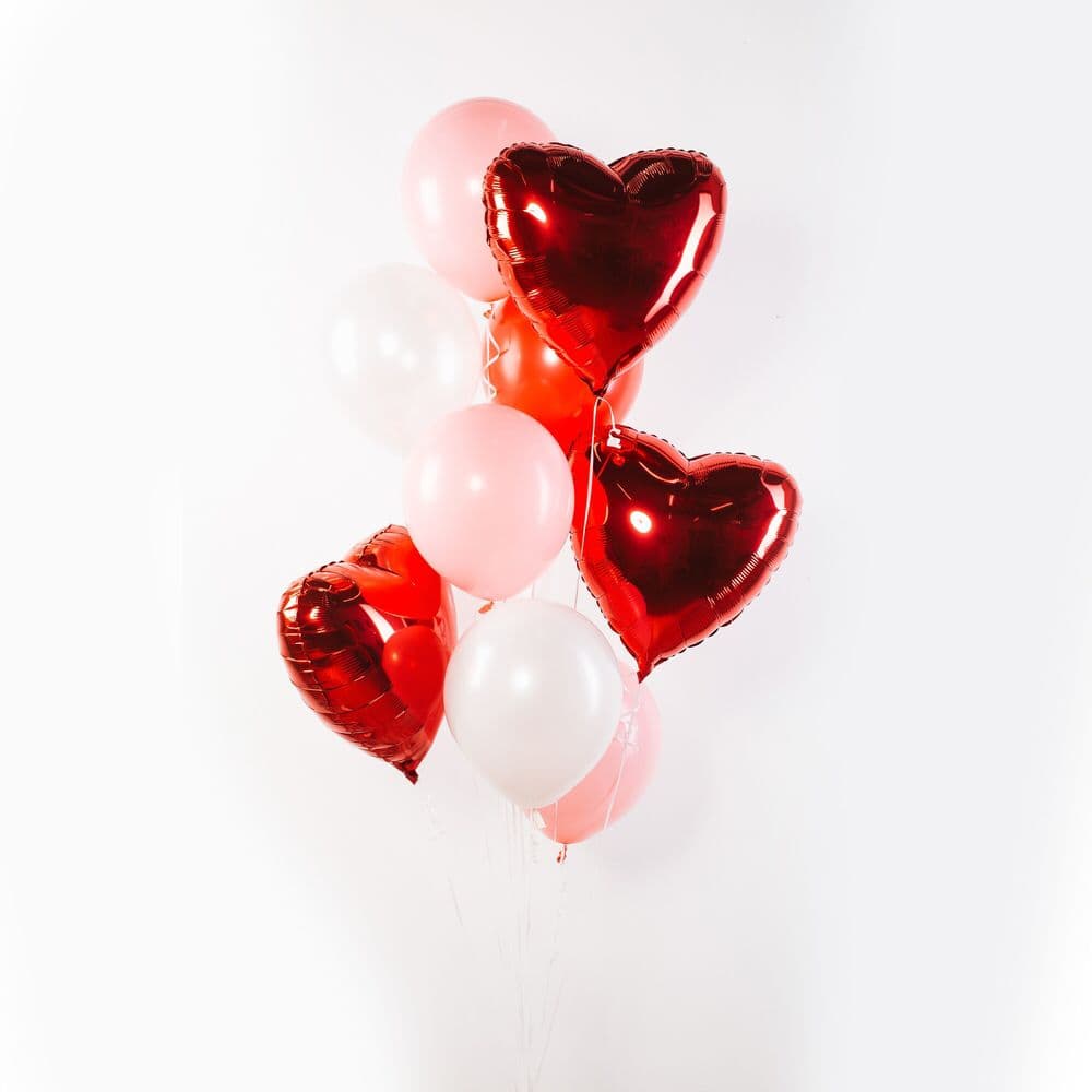 Фонтан из шаров "Красное сердце"