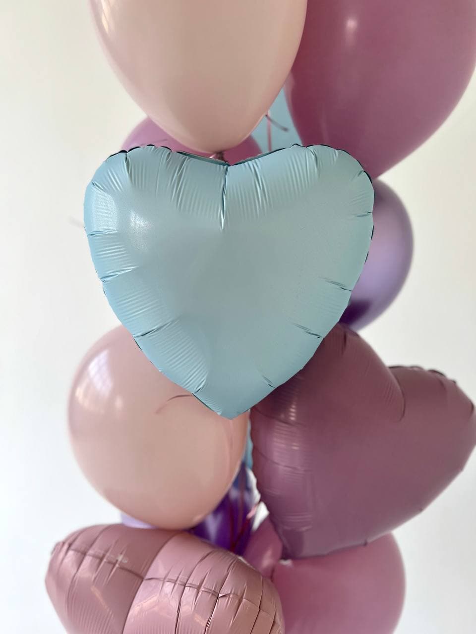 Фонтан из шаров «Пудра, лаванда, лазурь»