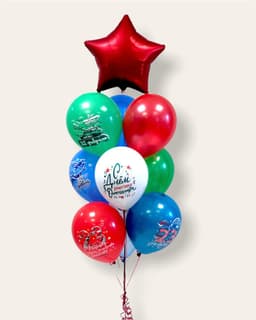 Фонтан из шаров "С 23 Февраля!"