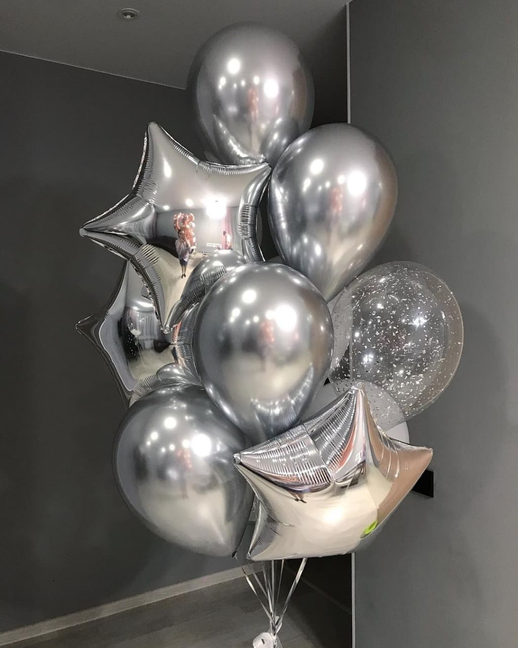 Фонтан из шаров "Silver"