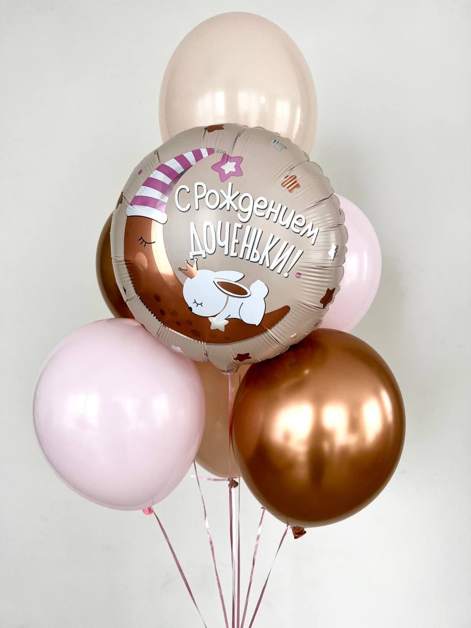 Фонтан из шаров «Зайка на луне»