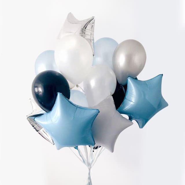 Фонтан из шаров "Звезды на голубом" Фонтан из шаров "Звезды на голубом"