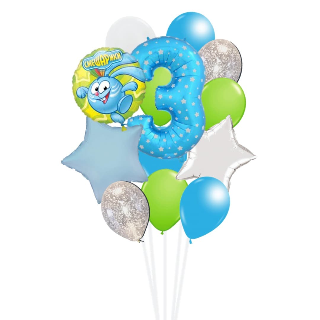 Фонтан с цифрой "Смешарики"