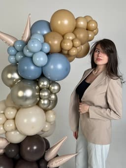 Гирлянда из шаров «Латте&Ретро голубой»