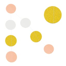 Гирлянда Круги МИкс золото,нежно-розовый,белый /1шт /2,5м