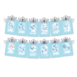 Гирлянда на ленте "Первый годик" с прорезями для фото, голубой