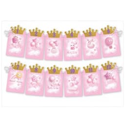 Гирлянда на ленте "Первый годик" с прорезями для фото, розовый