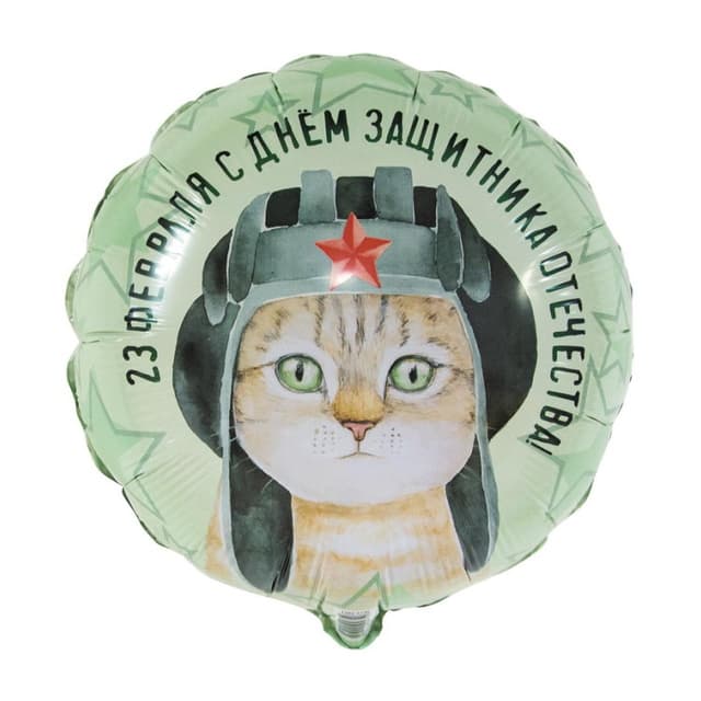 К 18" / 45 см РУС 23 ФЕВРАЛЯ Кот в шлеме К 18" / 45 см РУС 23 ФЕВРАЛЯ Кот в шлеме