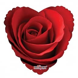 K Сердце 732 Роза красная 18"/45см