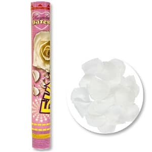 Хлопушка Бумфети 40см Лепестки роз белые