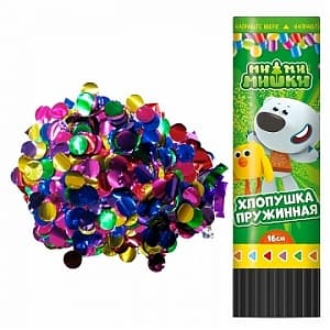 Хлопушка пружинная Ми-Ми-Мишки блеск конфетти 16 см