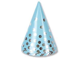 Колпак Горошек серебряный 6шт