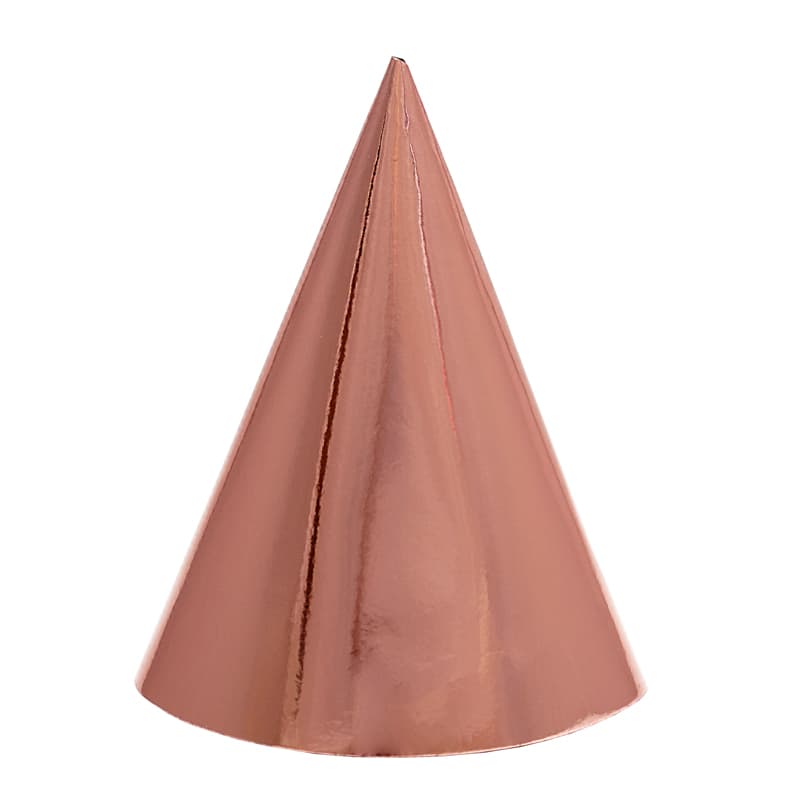 Колпаки фольгированные Роза Голд / набор 6 шт.