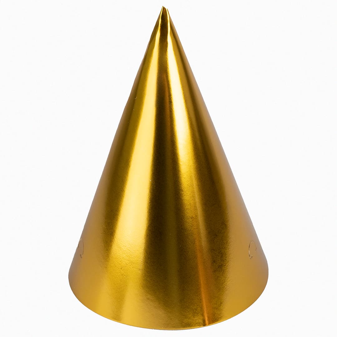 Колпаки, Золото, металлик, 16 см, 6 шт.