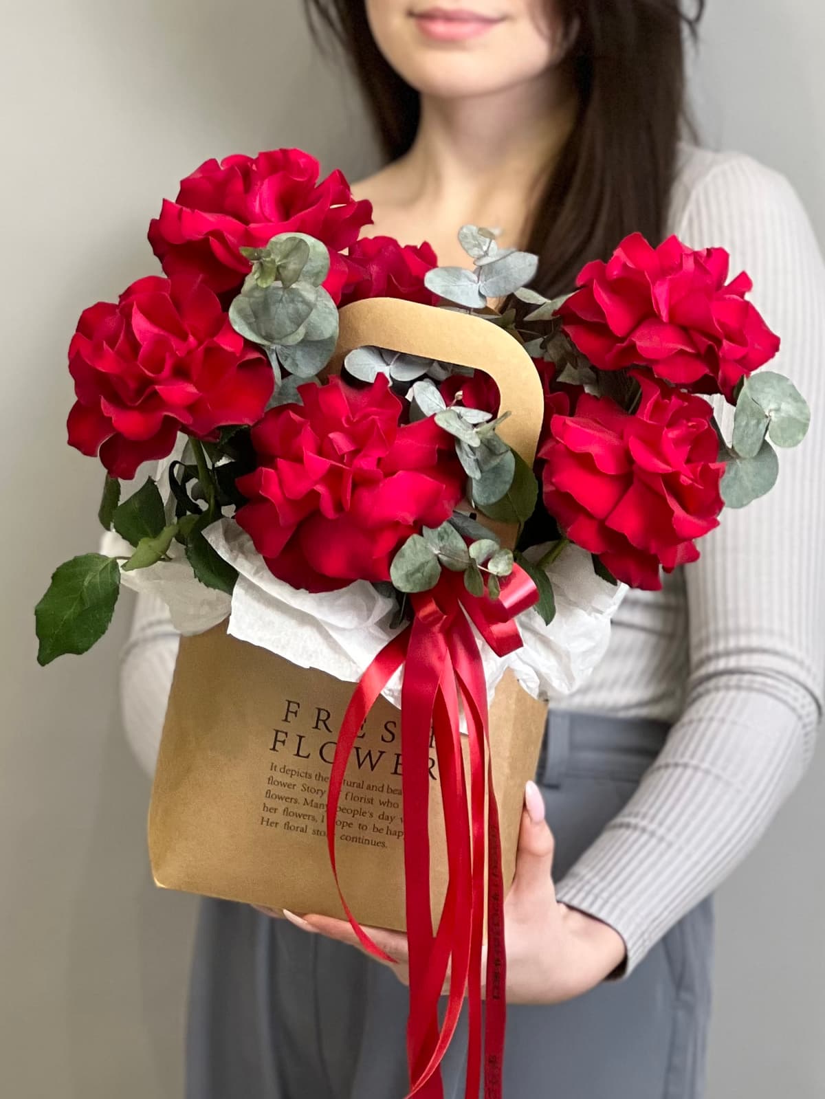 Композиция из красных роз "Муза" мини