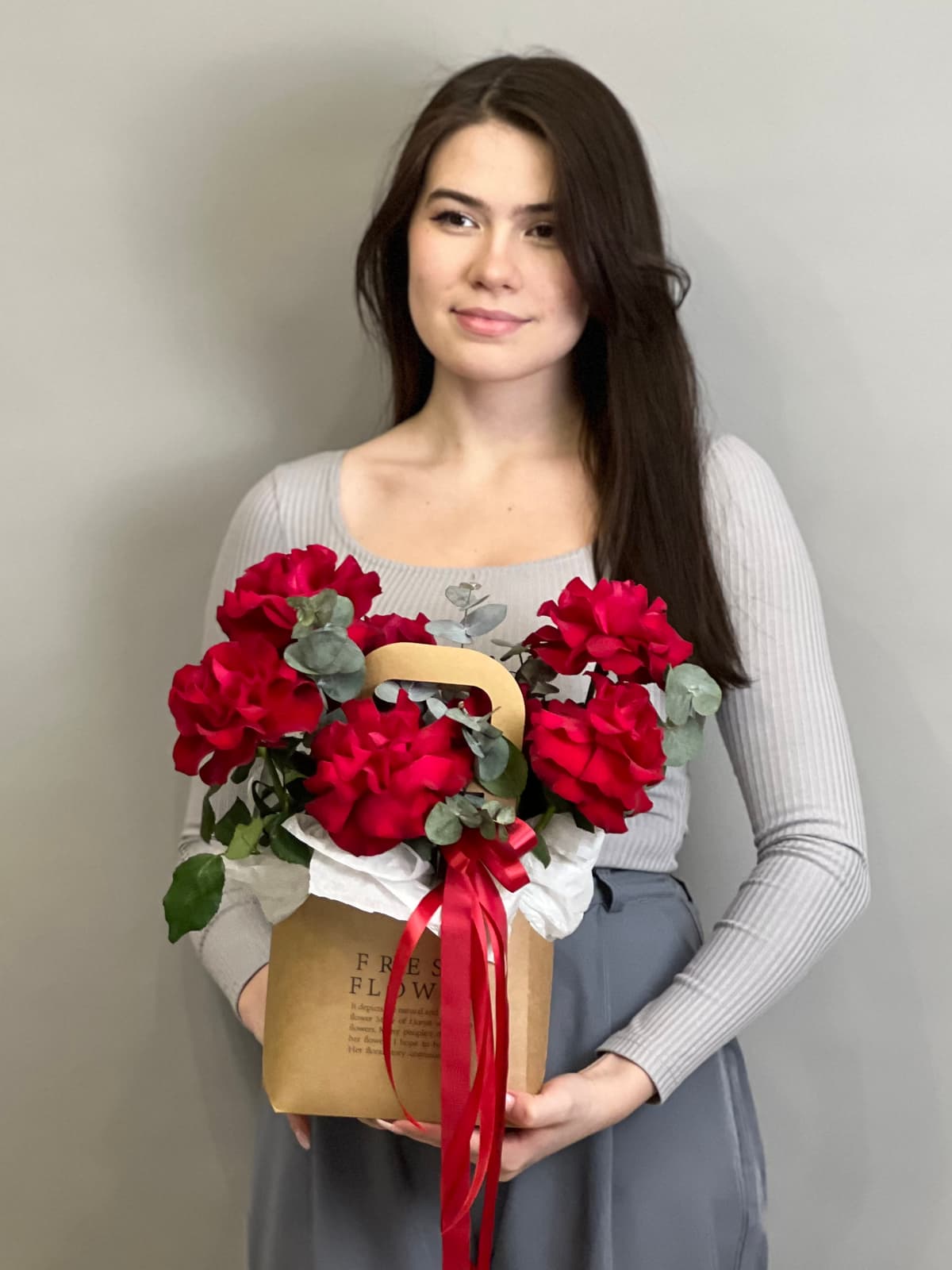 Композиция из красных роз "Муза" мини