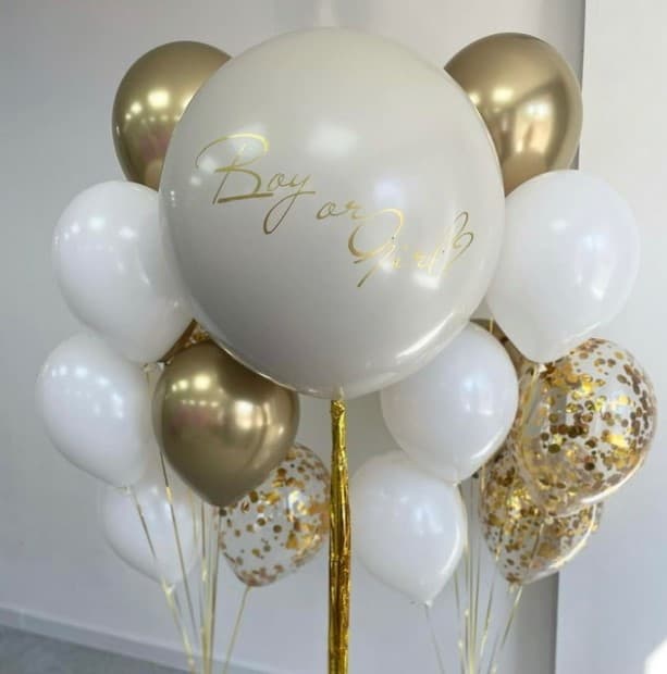 Композиция из шаров «Белое золото»