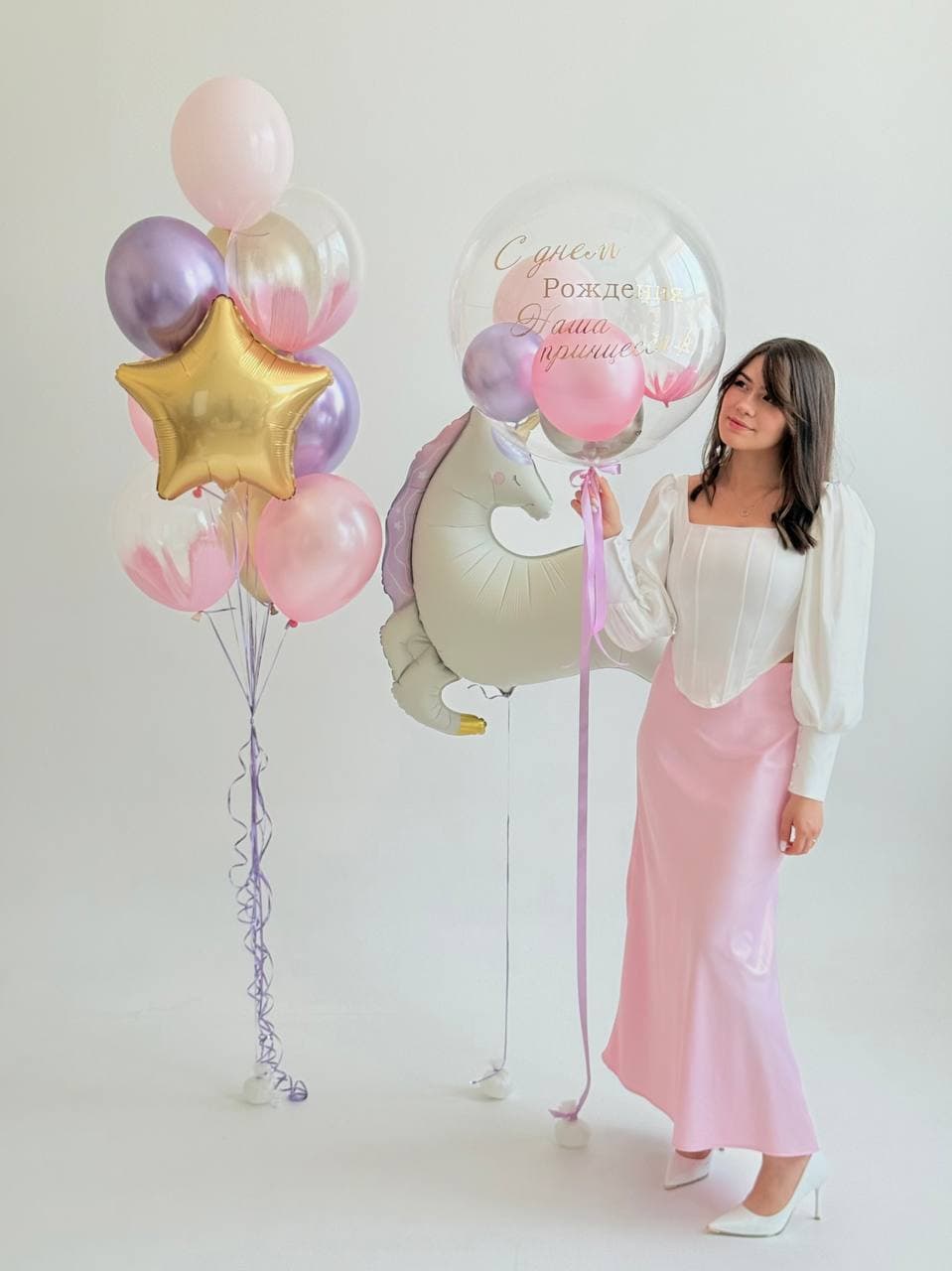 Композиция из шаров «Единороги»