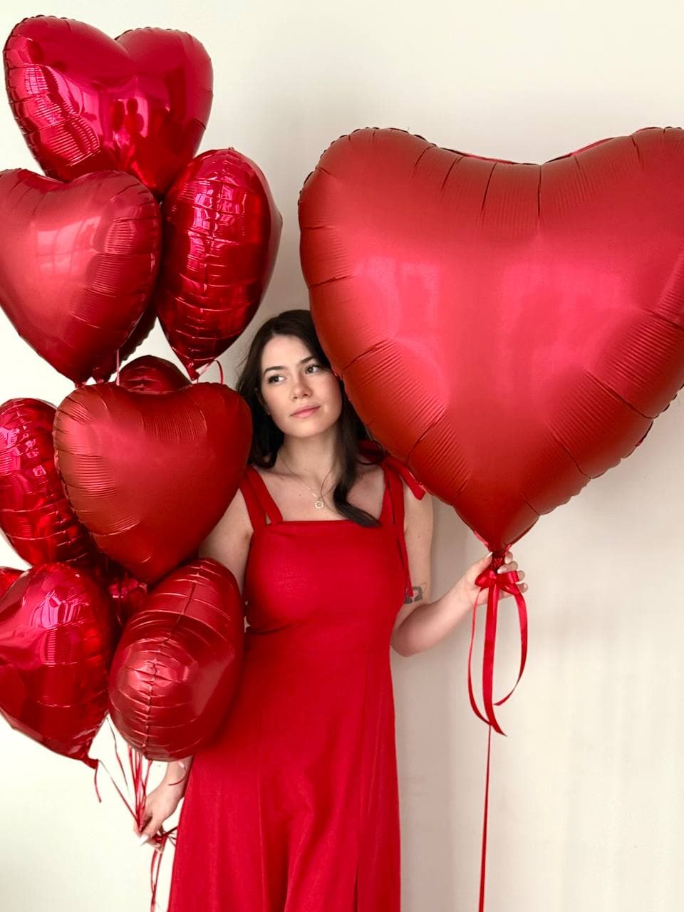 Композиция из шаров «Красные сердца»