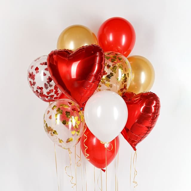 Композиция из шаров на грузах "Красно-золотой" Композиция из шаров на грузах "Красно-золотой"