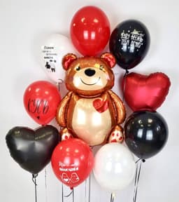 Композиция из шаров на грузах «Мой мишка»