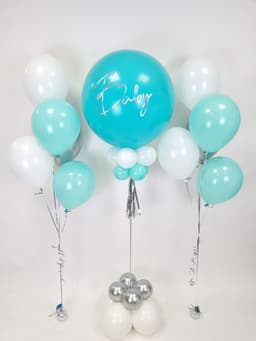 Композиция из шаров на стойке с воздухом "Морская Волна"